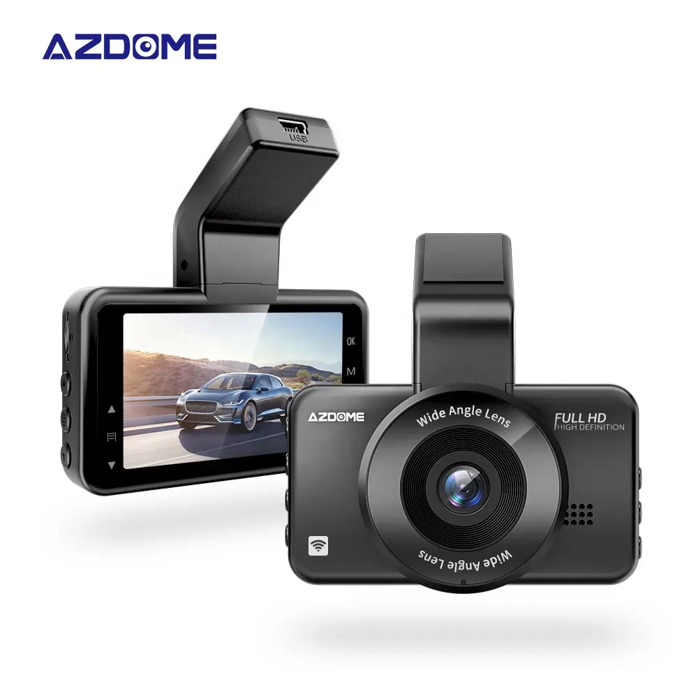 AZDOME M17pro Car Dashcam Wifi Car Camera Dual Cam 24h Parking Monitor Car Black Box 3 Inch
