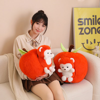 Simulation petit hérisson grande pomme dessin animé mignon amovible PP coton jouets en peluche voiture peluche Composite oreiller coussin pour les filles