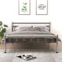Cadre de lit en métal robuste en acier inoxydable, personnalisable OEM, écologique, pour lits King et Queen, idéal pour chambre à coucher, auberge, hôtel, appartement