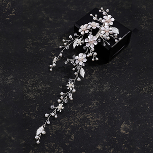 Mode fait à la main feuille d'or femmes mariée perle <span class=keywords><strong>cheveux</strong></span> vigne coiffure mariage pièce de <span class=keywords><strong>cheveux</strong></span> pince - Product Image 2