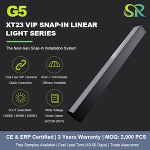 Luz Lineal LED SR G5, Moderna, Arquitectónica, <span class=keywords><strong>de</strong></span> Aluminio, IP20, Ra80, Ángulo <span class=keywords><strong>de</strong></span> Haz <span class=keywords><strong>de</strong></span> 120°, Garantía <span class=keywords><strong>de</strong></span> 3 Años, Iluminación Comercial para Oficinas y Gimnasios - Product Image 2