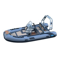 Hedia Nouveau Modèle 13 pieds RIB 390 Coque Rigide en Aluminium Hypalon PVC Bateau Sportif Gonflable Moteur Mercury 40CV 4 Temps Tender de Yacht