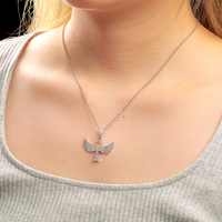 Collier avec pendentif en argent Sterling 925 pour femme, chaîne en chaîne, diamant, mosaïque