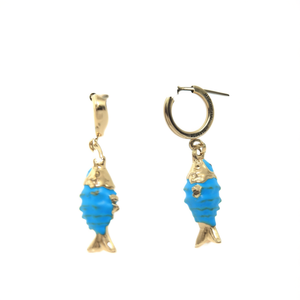 Pendientes de Moda con Diseño de Pez Azul, Chapados en Oro PVD, Acero Inoxidable 316L, Joyería Sostenible y Resistente - Product Image 2