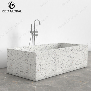 Bañera de Piedra de Terrazo Independiente Hecha a Mano de Lujo - Product Image 2