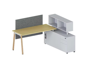 Mesa de Trabajo Moderna de Madera Convertible en Gabinete de Almacenamiento, Duradera, Óptima para Oficinas de Concepto Abierto, Uso del Personal - Product Image 4
