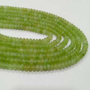 Perles de pierre précieuse en quartz préhnite naturel, rondelles simples de 8 mm, vendues par brin de 8 pouces de long - Product Image 1