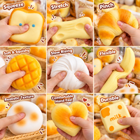 Lot de jouets sensoriels anti-stress à presser en forme de pain, croissant, toast et banane, mignons et à remontée lente, pour la vente en gros