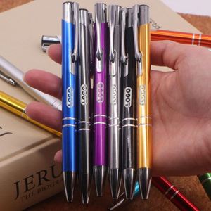Stylo bille classique en métal avec impression de logo personnalisée, options multicolores, encre bleue/noire rechargeable, pour usage promotionnel - Product Image 1