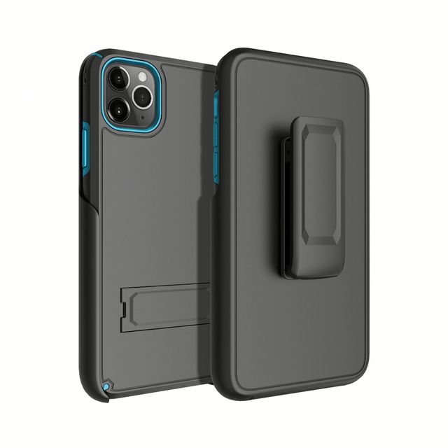 Unique Multifunctional Full Cover Card Slot Kickstand Holster Belt Clip Electroplated Stainless Steel Heavy Duty Case for