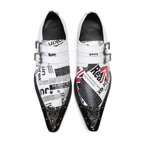 NA485 Tendencia de la moda Cabeza de hierro Primavera y otoño Moda Zapatos de hombre Peluquería Club nocturno británico Show Color blanco Tamaño grande - Product Image 6