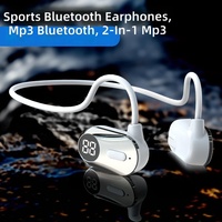 Headset VV11 Bone Clip Headphone Kontrol Sentuh Anting Layar Digital Earphone Nirkabel Running Neckband Earhook untuk Olahraga