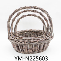 Panier à linge en saule, panier de rangement pour la maison, panier à fleurs en saule naturel, panier de rangement exquis et compact