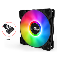Ventilador de Enfriamiento RGB SNOWMAN XF120 de 6 Pines Gran Venta para Gabinete de Computadora Negro Ventilador de PC con Disipador de Calor de Aluminio Artículos en Stock a Bajo Precio