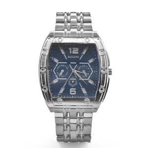 Tonneau-shaped men's <b>watch</b>, stylish, casual, original design, quartz steel strap <b>watch</b> for students. - Product Image 5