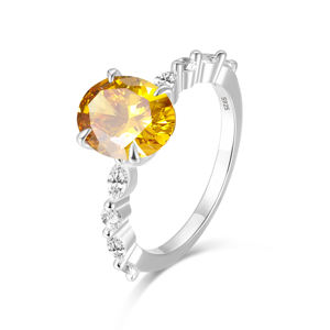 خاتم مجوهرات أنيق من الفضة الإسترلينية عيار 925 مع حجر كريم وردي بيضاوي الشكل وزركون مكعب للزفاف والخطوبة والوعد للنساء - Product Image 6