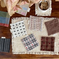 Sous-verre et set de table de style japonais et coréen, rétro, carré, couleur Maillard, style médiéval, polyvalent et d'ambiance