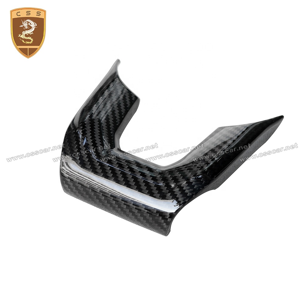 Glossy Black Carbon Fiber Steering Wheel Cover for Lamborghini Urus - Auto Interior Accessories