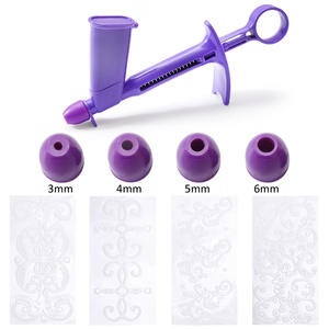 Kit de pâtisserie DIY 4 pièces Applicateur de perles pour gâteau Pistolet à perles rondes en sucre Kit de décoration de desserts <span class=keywords><strong>Moule</strong></span> à gâteau Outil de pâtisserie - Product Image 5