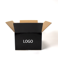 Boîte noire personnalisée, boîte mobile noire, boîte d'expédition noire, boîte de rangement noire, toute noire avec boîte logo
