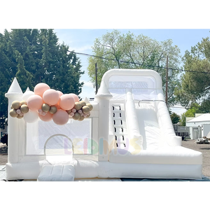 Maison <span class=keywords><strong>de</strong></span> rebond blanche moonwalk pour enfants en gros avec piscine à balles et toboggan château gonflable <span class=keywords><strong>de</strong></span> mariage blanc - Product Image 1