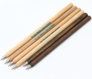 2022 Hot Sales Einfacher Bambus stift Holz kugel stift Neues Design Naturfarbe Mode Holz stift mit Radiergummi für Studenten oder Büro