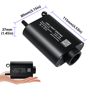 JINXIN 12W Projecteur à fibres optiques RVBW pour voiture avec contrôle APP/télécommande, éclairage intérieur pour décoration étoilée - Product Image 5