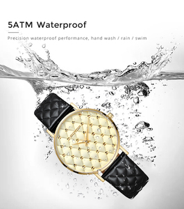 <span class=keywords><strong>reloj</strong></span> de pulsera de lujo de las mujeres de la correa de cuero de oro dial con aplicado puntos Relojes de mano para las mujeres - Product Image 5