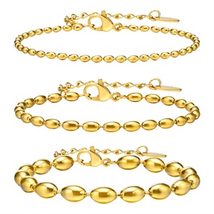 Fashion Fine Jewelry Stainless Steel <b>Beads</b> <b>Bracelet</b> Gold Beaded <b>Bracelet</b> - Product Image 1