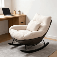 Fauteuil à bascule en tissu de haute qualité pour salon, ensemble de chaises de loisirs avec ottoman, chaise longue relaxante pour se détendre