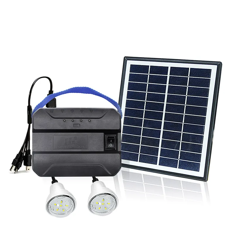 Portable Off-grid Mini Home Solar Panel Power System Light Kits With USB Mobile Charger