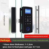 Porte en verre intelligente avec lecteur d'empreintes digitales, code, reconnaissance faciale, carte, serrure à glissière simple/double ouverture, sans perçage, pour bureau et magasin