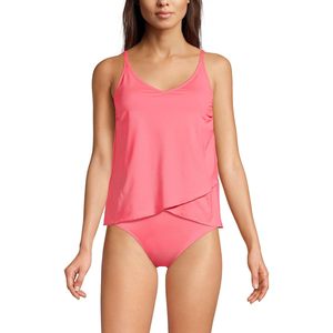 Haut de tankini pour femme à ourlet tulipe, col en V, sans manches, UPF50+, en Spandex et Polyester, maillot de bain de compétition - Product Image 1