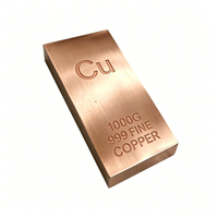 Barres de cuivre Cu-ETP C1100 99,9% pur, 1 kg, 2 kg