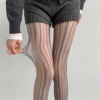 Collants résille noirs et blancs pour femmes, motif nœud, dentelle fine, taille haute, sexy et charmants, tendance