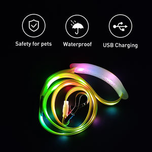 Laisse pour chien lumineuse RVB personnalisée en gros par UMIONE, avec rubans, en PVC rechargeable et écologique - Product Image 4