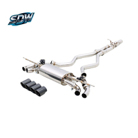 Système d'échappement haute performance avec contrôleur de soupape à distance et embouts en fibre de carbone pour modèles Defender V8 P525
