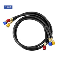 Шланг для заправки хладагентов R134a, R22, R12, R404, R502 с шаровым клапаном, газовый, для домашнего использования, латунь+резина, гарантия 1 год