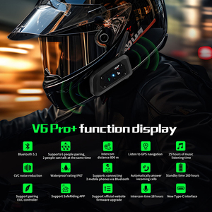 EJEAS V6 pro + tam dubleks interkom kaskları su geçirmez casco para casco motosiklet interkom bluetooth - Product Image 6