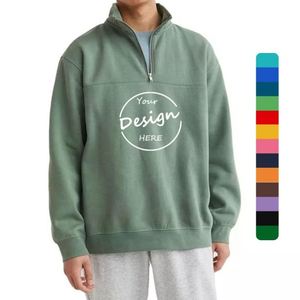 Sweat à capuche en molleton pour homme grande taille, coupe classique, coupe-vent, écologique, avec col montant personnalisé, impression sérigraphique et appliqué - Product Image 1