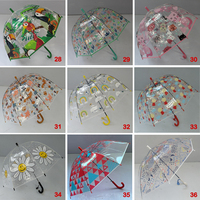 Parapluie droit transparent en PVC manuel pour la pluie et le soleil, avec tissu japonais POE coloré, fonction de suspension, personnalisable pour mariage, avec logo sur mesure