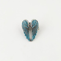 Bague de mode à ailes d'ange 3D incrustée de diamants, élasticité réglable, quatre saisons