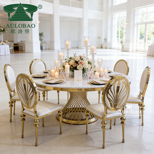 Juego de Mesa de Comedor Redonda Moderna con Base de Acero Inoxidable a Precio Económico para 8 Personas - Product Image 2