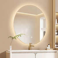 Miroir de salle de bain intelligent à cadre acrylique, miroir LED moderne à luminosité variable en continu avec fonction mémoire pour projets de villas et hôtels de luxe