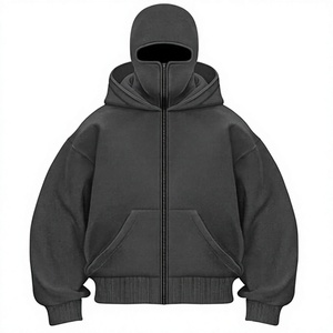 Sudadera con Capucha Negra para Hombre, Estilo Urbano Oversize con Tirantes y Dobladillo Deshilachado, Diseño de Logotipo Frontal en Color Sólido - Product Image 3