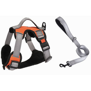 高級調節可能なナイロンペットハーネスソフトパッド入りエスケーププルーフプルベスト反射ハンドル無料サンプル犬用ハーネスリーシュコンボ - Product Image 2