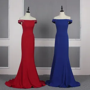 Красные/синие вечерние платья с бисером и открытыми плечами 2019, настоящие фото, Простые Вечерние танцевальные платья, платья