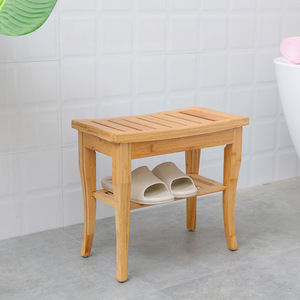 Bamboo <b>Bathroom</b> <b>Stool</b> 48x24.7x25cm Waterproof Anti Slip Shower Bench For Home Use - Product Image 2