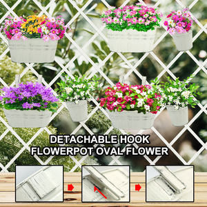 Jardinière suspendue en métal personnalisée, pot à fleurs suspendu, seau en zinc pour jardin, balcon, garde-corps, mur, jardinière extérieure - Product Image 6