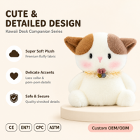 Fabricant de peluches personnalisées, coussin en peluche doux, OEM ODM, peluche chat kawaii, vente en gros